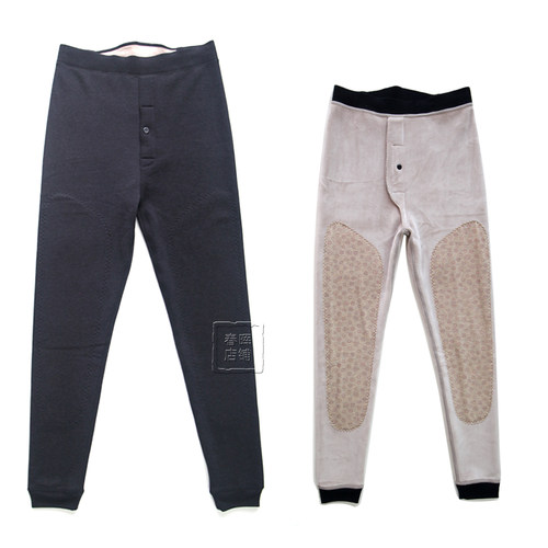 冰城绿时代保暖裤男士薄款加绒护膝护腰单层高腰修身东北薄款棉裤