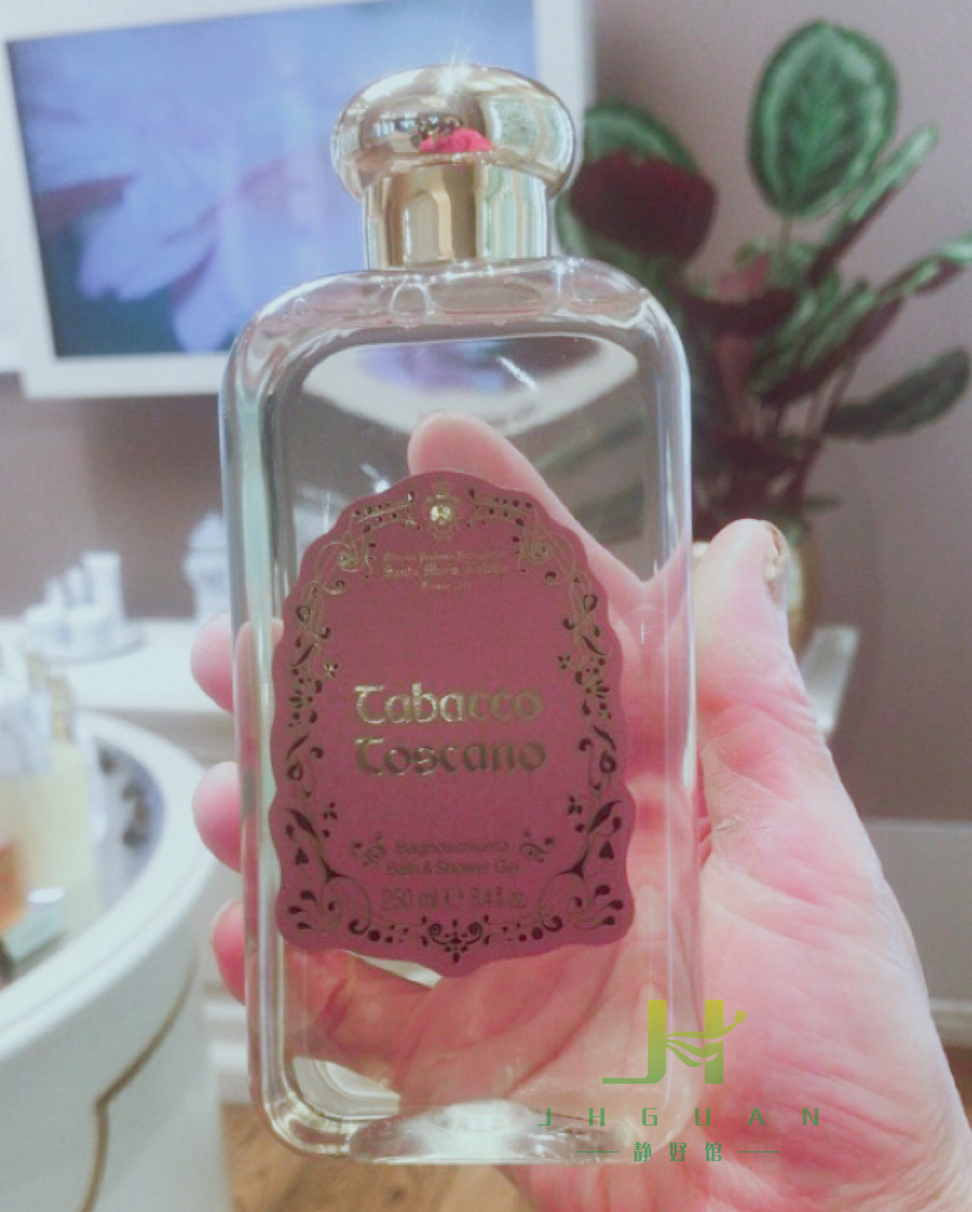 现货意大利santa maria novella 沐浴露 250ml玫瑰扑扑烟草小苍兰