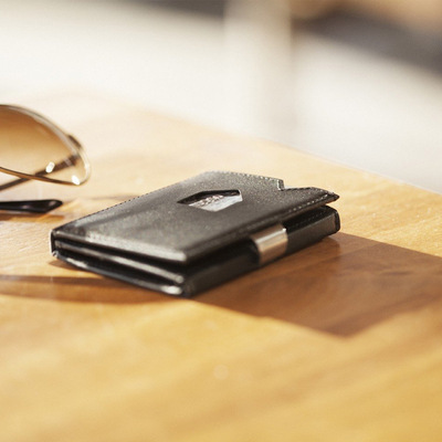 Exentri Wallet卡夹防盗刷钱包屏蔽RFID牛皮防盗刷消磁NFC卡套