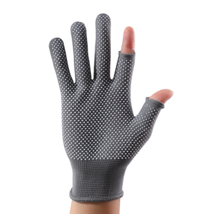 二指耐磨防滑露指手套搬运货工作干活劳保漏指快递员男女专用薄款