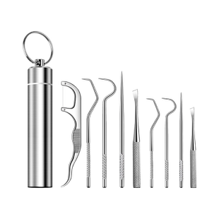 不锈钢剔牙勾针超细牙签随身携带钩剃掏挑神器钛合金专用工具结石