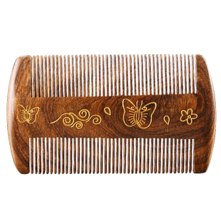 篦子密尺梳子女士梳去头屑除头虱子檀木加密儿童头皮屑清洁器家用