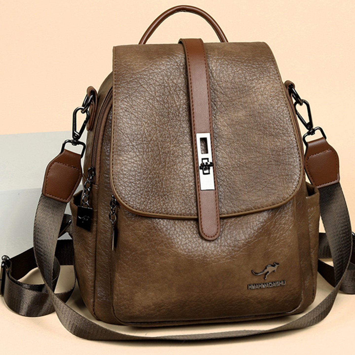 香港专柜真皮双肩包女包2025新款软皮韩版百搭大容量女士背包高端