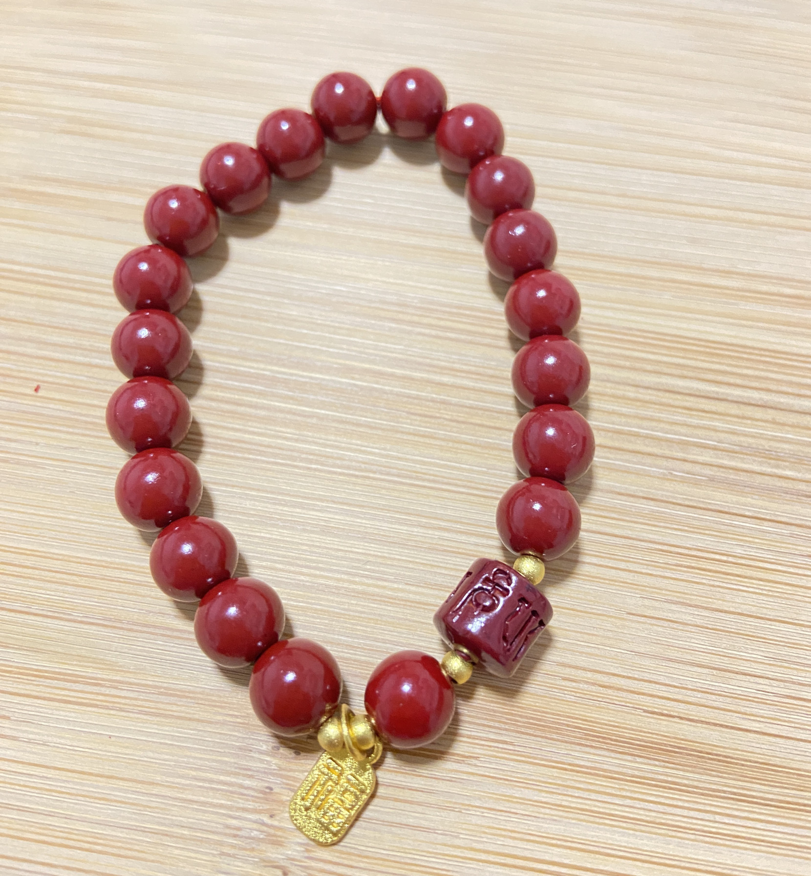 朱砂天然手串女款本命年转运珠朱砂正品手链紫金砂招财纳福平安