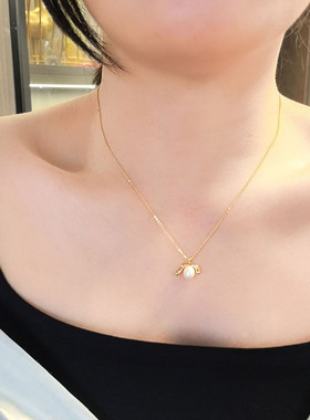 淡水珍珠项链女金色锁骨链小众设计高级感水滴珍珠吊坠生日礼物