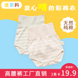 彩棉婴儿护肚内裤 儿童高腰三角裤 无荧光剂男女宝宝四季 纯棉短裤