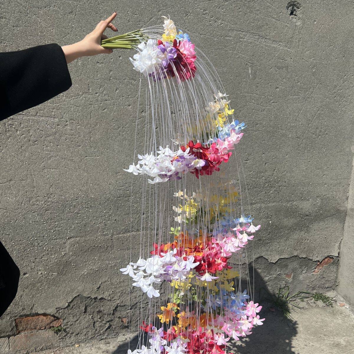 独家手工长款垂挂花艺花材仿真串花洋兰仙气灵动拍摄布置道具造型