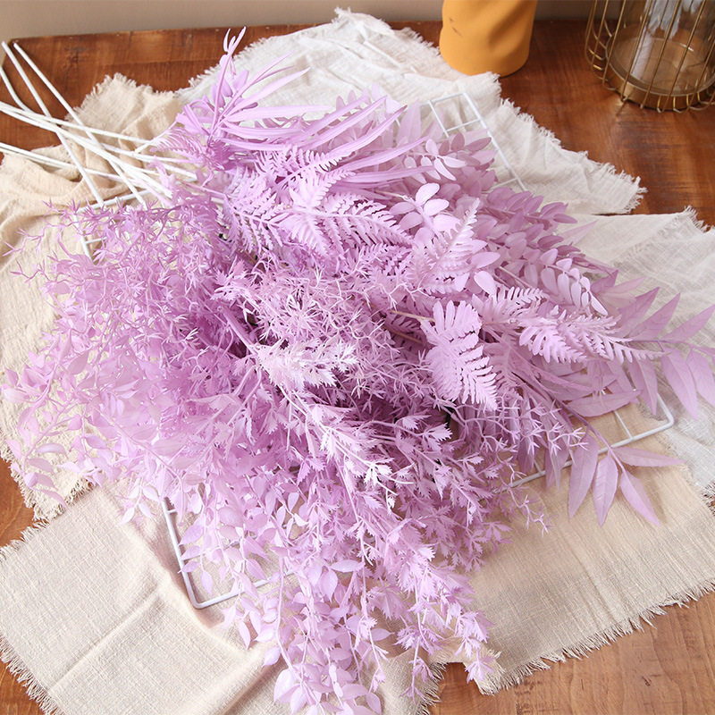 紫色系婚庆立体喷色塑料花紫色花吊顶插花排装饰花仿真花假布置