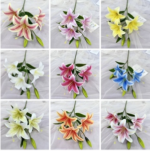 婚庆大百合花 3D百合婚庆堂装饰花高端假花居家摄影摆件白色百合