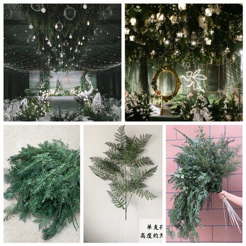 婚庆仿真花深绿色系主题 婚庆堂吊顶婚庆装饰用品仿真花束塑料花