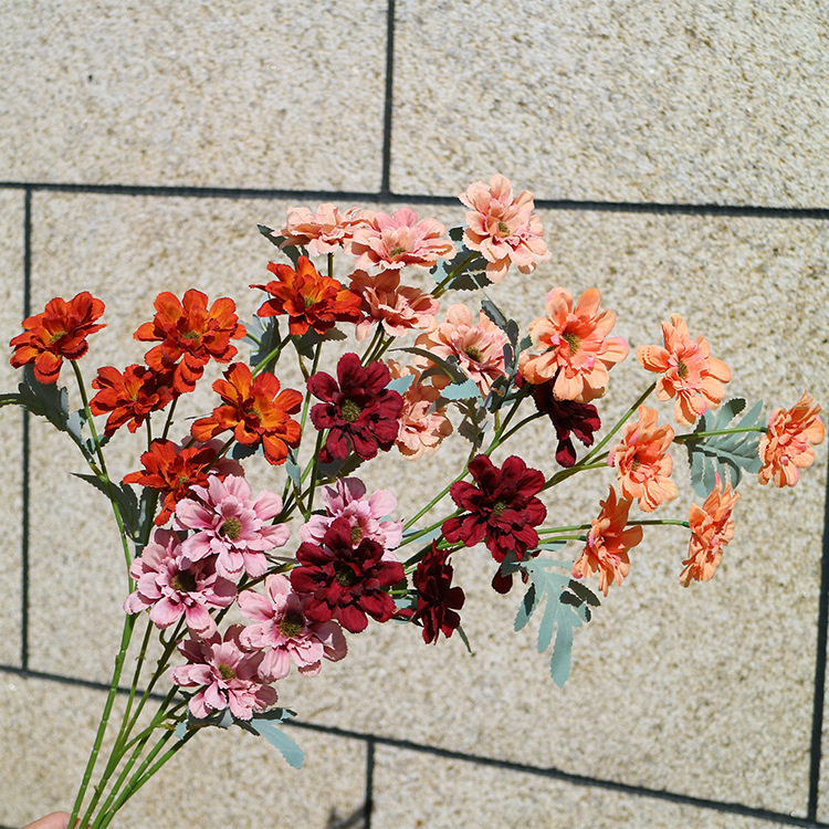 6头迷你小太阳花 仿真小杜鹃花 秋色复古 婚庆家居装饰 厂家