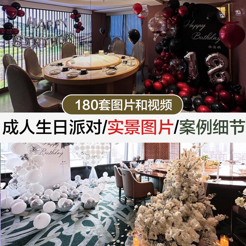 新品成人礼生日宴十八岁网红派对布置图片案例谈单宣传资料