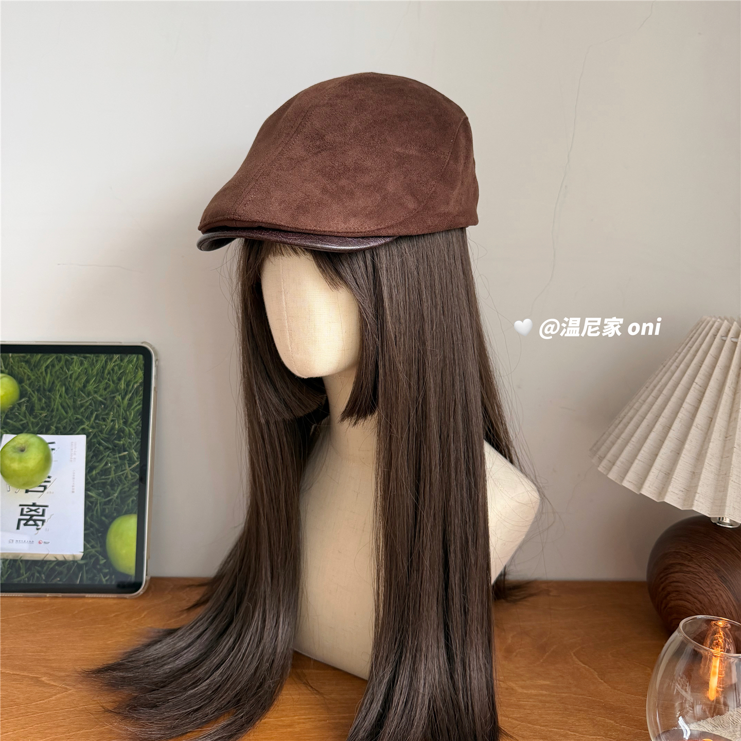 老钱风~秋冬氛围复古艺术麂皮绒鸭舌前进帽女棕色显脸小贝雷帽子