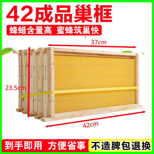 42成品巢框带框巢础42X23.5cm中蜂蜂框专用杉木蜜蜂工具养蜂用品