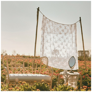 外景旅拍韩式新款婚纱摄影道具蕾丝背景布 复古欧式台式化妆镜子