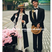 婚纱摄影英伦风外景街拍婚纱照道具黑边平顶礼帽黑色推车粉色玫瑰