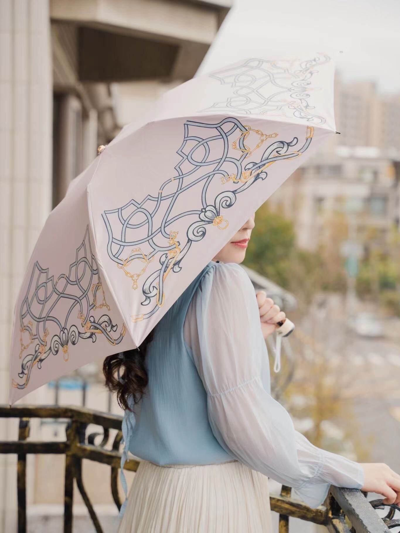 ala新品防晒太阳伞雨伞折叠防紫外线黑胶遮阳小清新晴雨两用