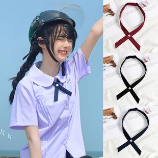 jk制服配饰 泰国校服纯色领结红色黑色蝴蝶结女生十字交叉领结泰式