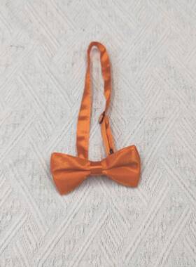 儿童用款!松紧易戴橙色领结女领花男女儿童蝴蝶结领带