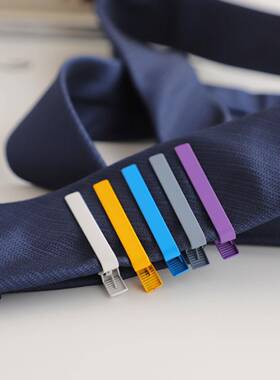 简约风 铜质纯色领带夹 韩版黑色酒红紫色百搭绅士风男士配件 潮