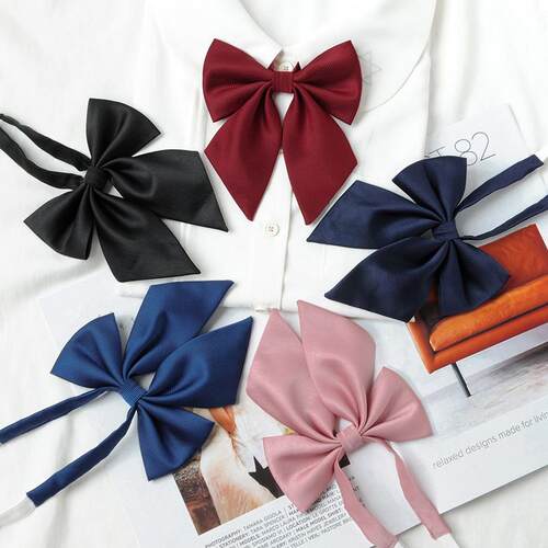 JK纯色绀色羽根领结女学院风学生水手服蝴蝶结日系制服衬衫学士服