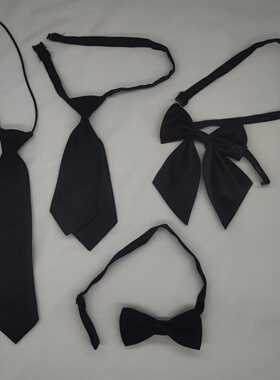 小孩幼儿园宝宝男女儿童校服制服领结领花表演黑色领带可调节帅气