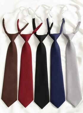 日系jk领带女学院风懒人免打黑色红色学生休闲灰色小领带衬衫领结