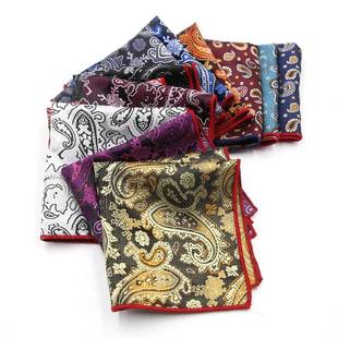 英伦男士宴会嘉宾结婚新郎西装礼服口袋巾复古佩斯利腰果花纹方巾