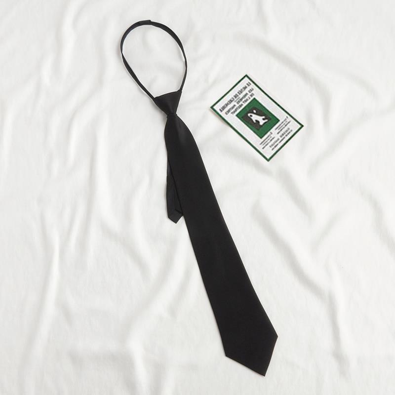 JK日系男女学生懒人拉链领带学院风免打衬衫正装8CM宽黑色领带潮