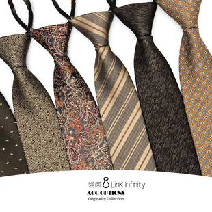 香槟金拉链领带免打款男士复古正装商务新郎结婚韩版懒人职业西装