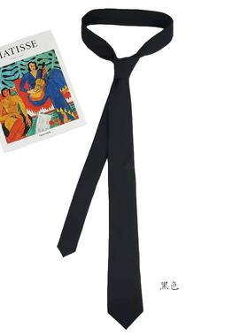 HOW纯色西装面料衬衣领带男女百搭黑色灰色红色藏青时尚窄版