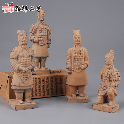 秦兵马俑色摆摆件出国15厘米艺品