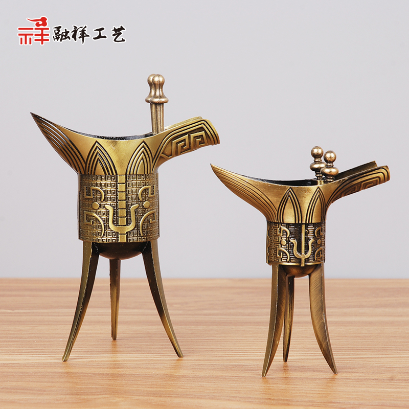 高脚三角杯仿西安旅游纪念品摆件