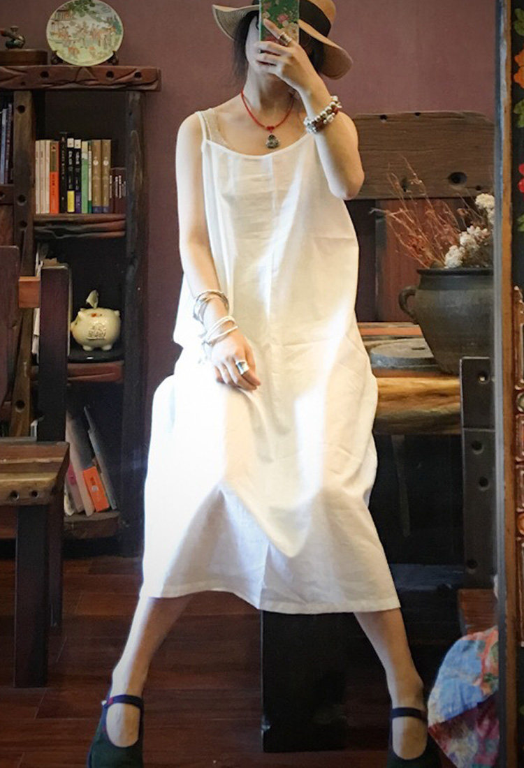 100%棉防走光透衬裙白色掉吊带打底裙子夏内衬裙内搭连衣裙里裙衬