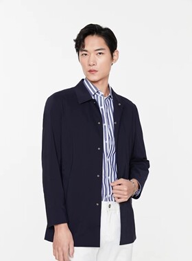 男装春季JP1B10117修身版薄外套翻领黑色休闲服夹克茄克衫