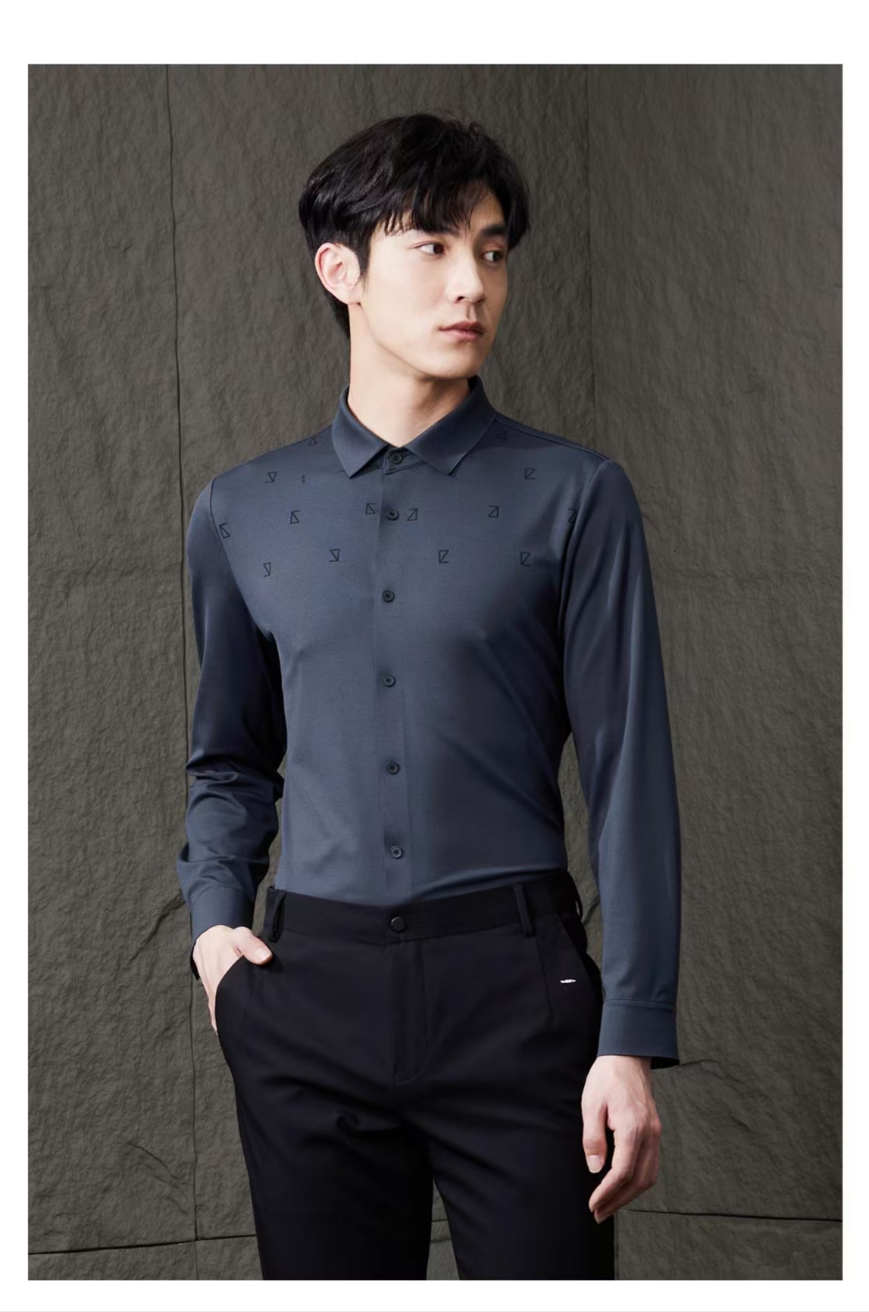 23QXC9041S 9042S 9043S 利家新款秋款男装商务休闲男长袖衬衫