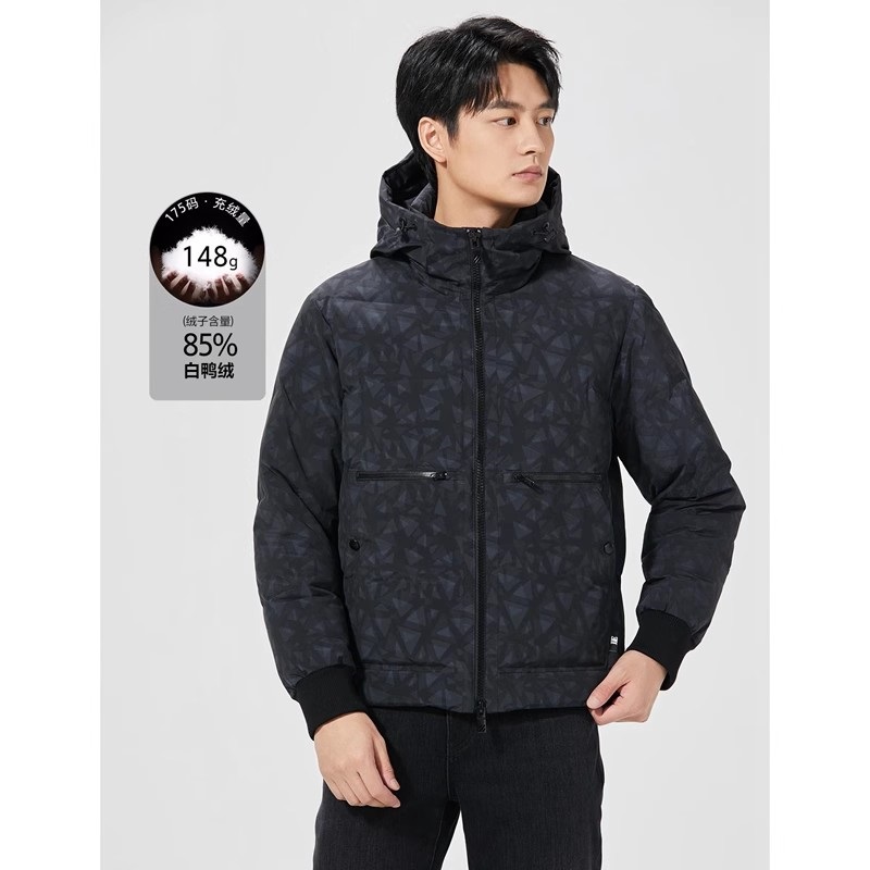 24DRF0261A 0182A 0262Y利家男士冬季厚款保暖连帽拉链时尚羽绒服