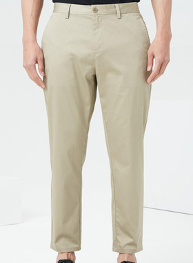 Q1XXK30603利家男装2024夏季薄款商务休闲裤男中腰小脚高弹力男裤