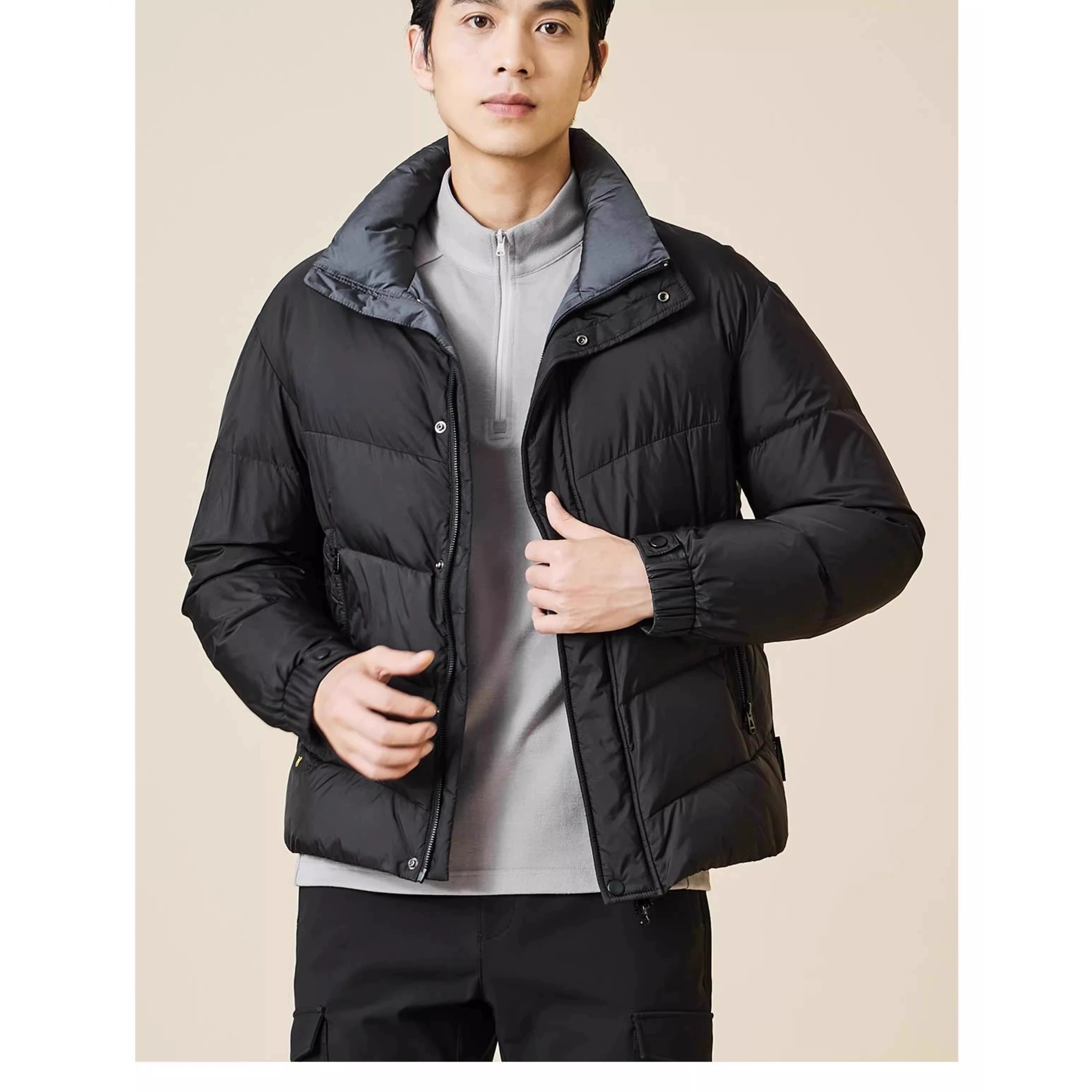 23DRF0321A利家冬季保暖商务新款拒水柔软立领百搭休闲羽绒服男士