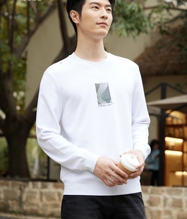 T恤男士 23CTX0102Y利家男装 休闲莫代尔长袖 新品 圆领套头 春秋季