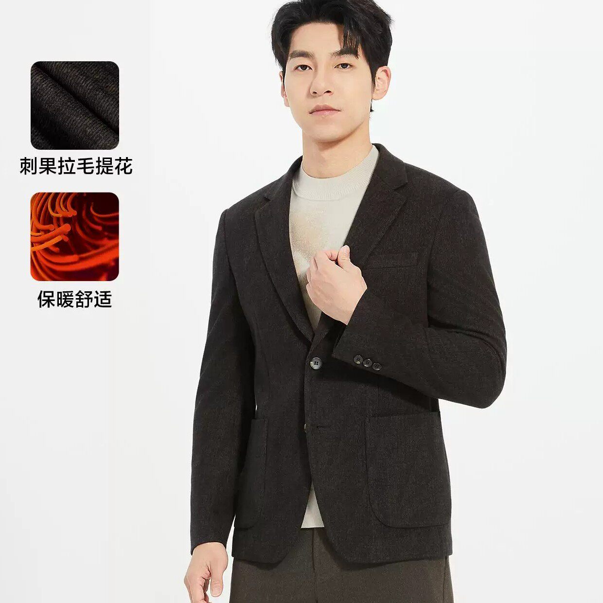 25QDX841SA 842SA利家男士秋季时尚休闲通勤修身百搭单西服外套