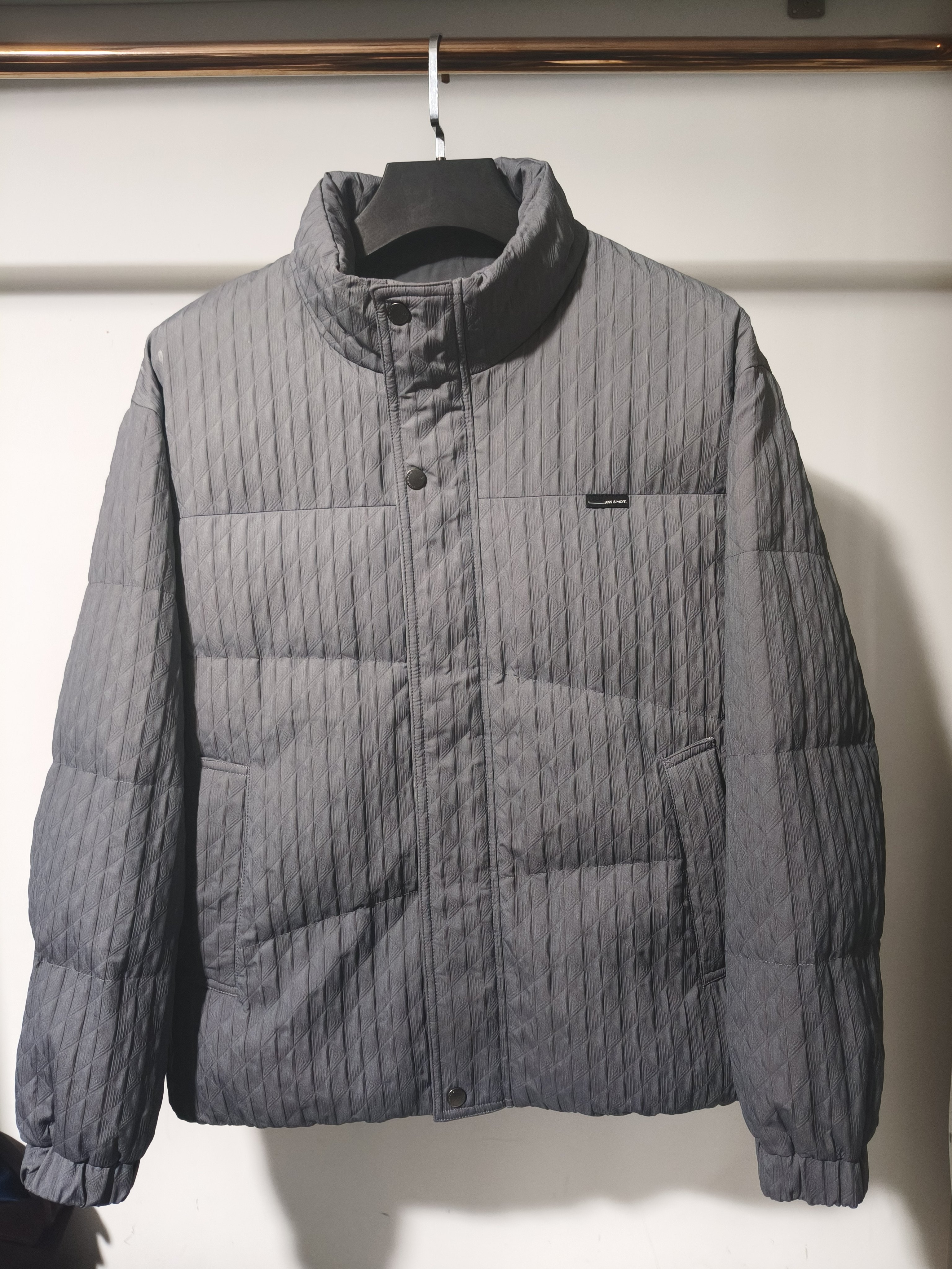 Q4DRF0031Y利家男装冬季时尚休闲中长款条纹肌理羽绒服男立领夹克,男装,羽绒服,淘宝优惠券,粉丝福利购,淘宝优惠卷