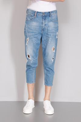 19XNZ50201利家夏季时尚潮流破洞九分裤商务修身男士牛仔送腰带