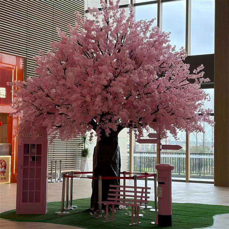 浪漫樱花树仿真花春樱花粉色室内外装饰摆件场景布置落地摆件假花
