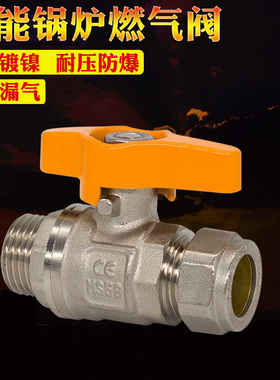 适配威能壁挂炉专用铜球阀 Vaillant采暖炉锅炉铜管卡套燃气阀门