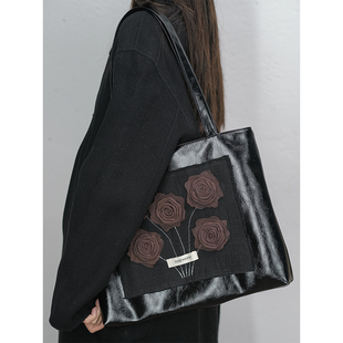 Upgranule 野玫瑰横款 小众设计师单肩包文艺通勤托特包