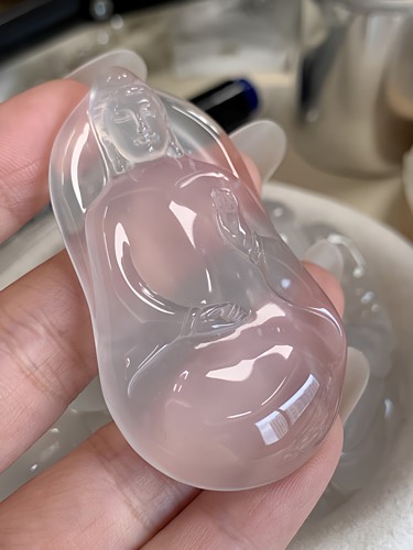 新品纯天然玉石俄冰白冰高冰玻璃种黑刚高货素衣观音裸石接定制