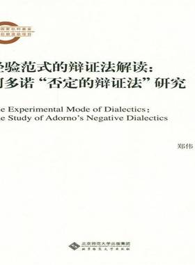 RT正版 经验范式的辩证法解读:阿多诺“否定的辩证法”研究:the study of Ado9787303187850 郑伟北京师范大学出版社哲学宗教书籍