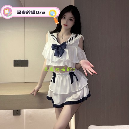 深夜的喵Dre 日系萝莉性感JK制服纯欲学院风水手服女仆裙夜店主播