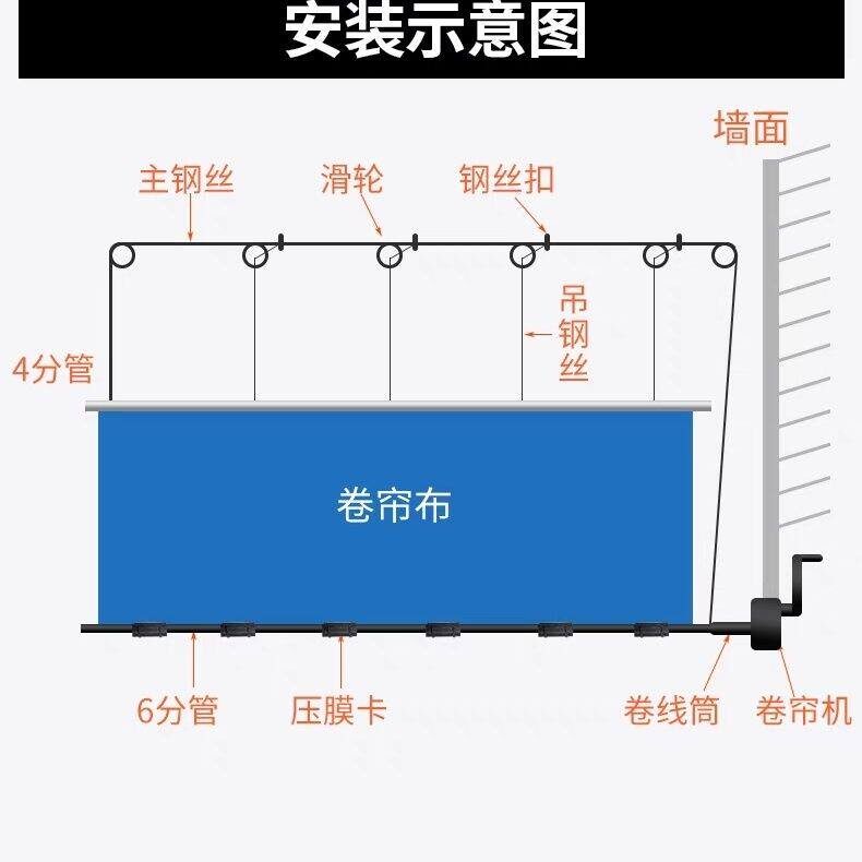 养殖加厚钢板上开型卷帘机升降大棚卷膜器猪场收卷器设备自锁手摇